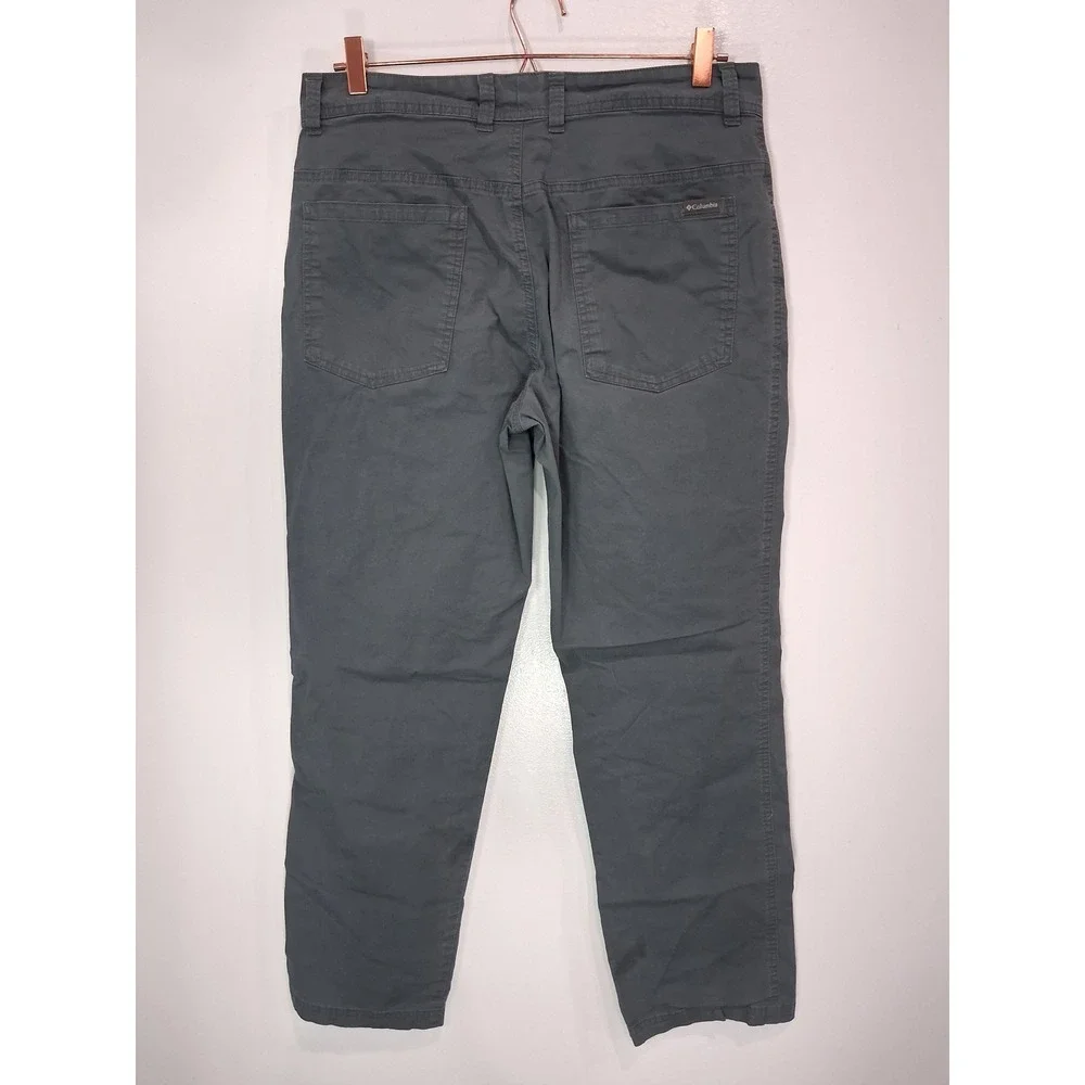 Columbia Mens Regular Fit Chino Pants 32x30 Grey Green AM0449 Stretch Cotton